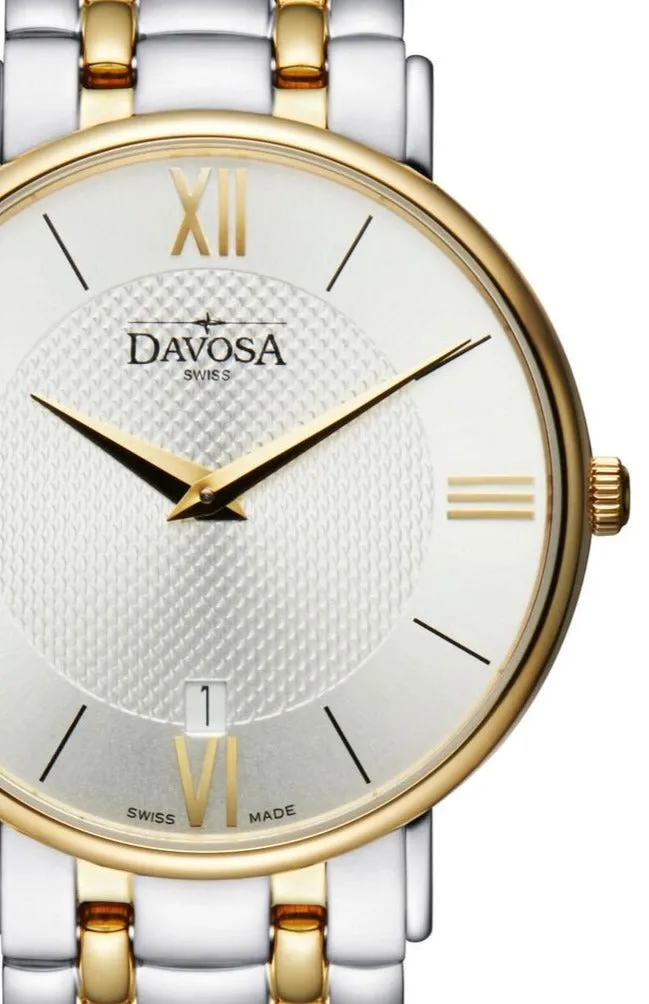 Pianos II Quartz Guilloche Silver Gold Executive Watch 16347715