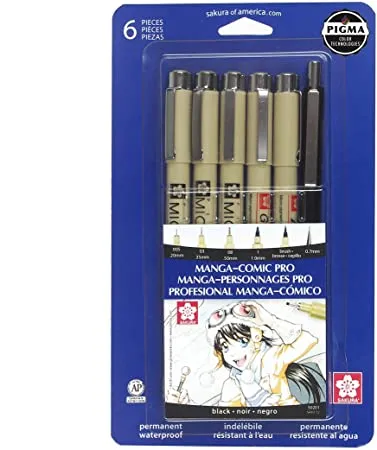 Pigma® Micron™ Manga-Comic Pro 6 Piece Set