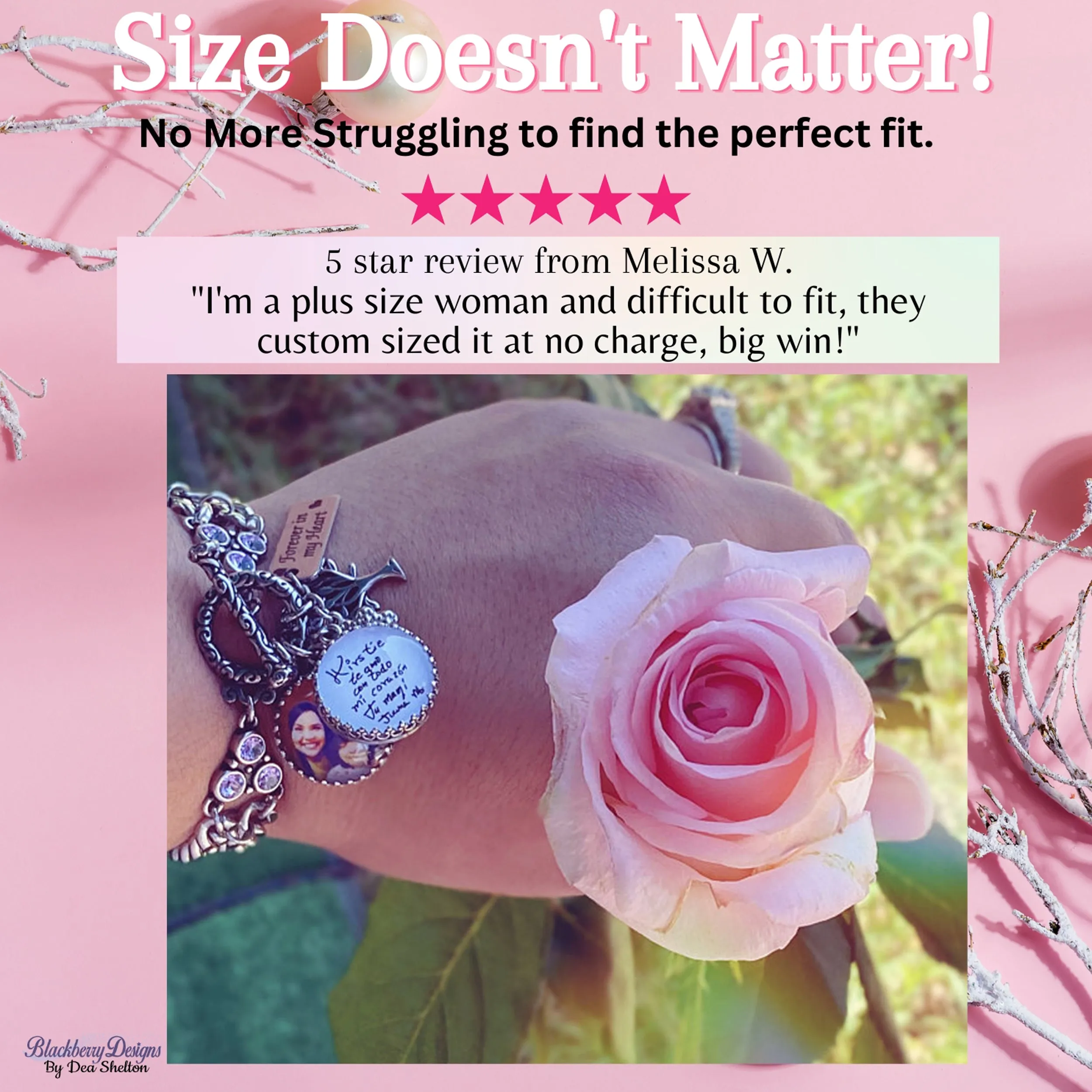 Pink Awareness Charm Bracelet
