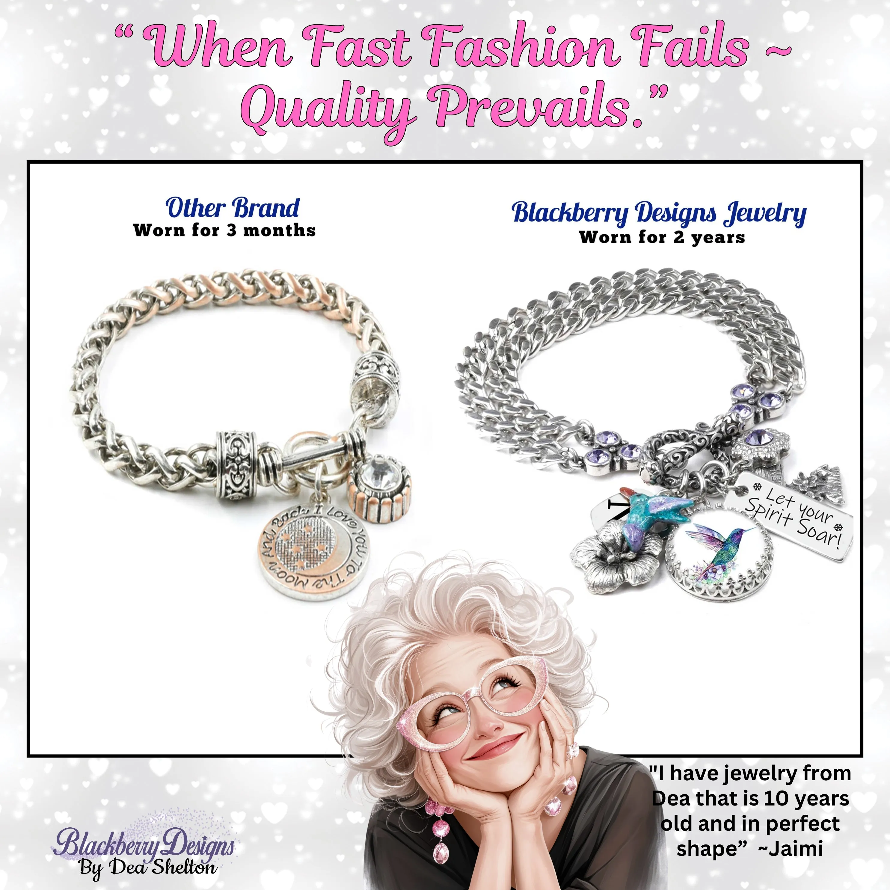 Pink Awareness Charm Bracelet