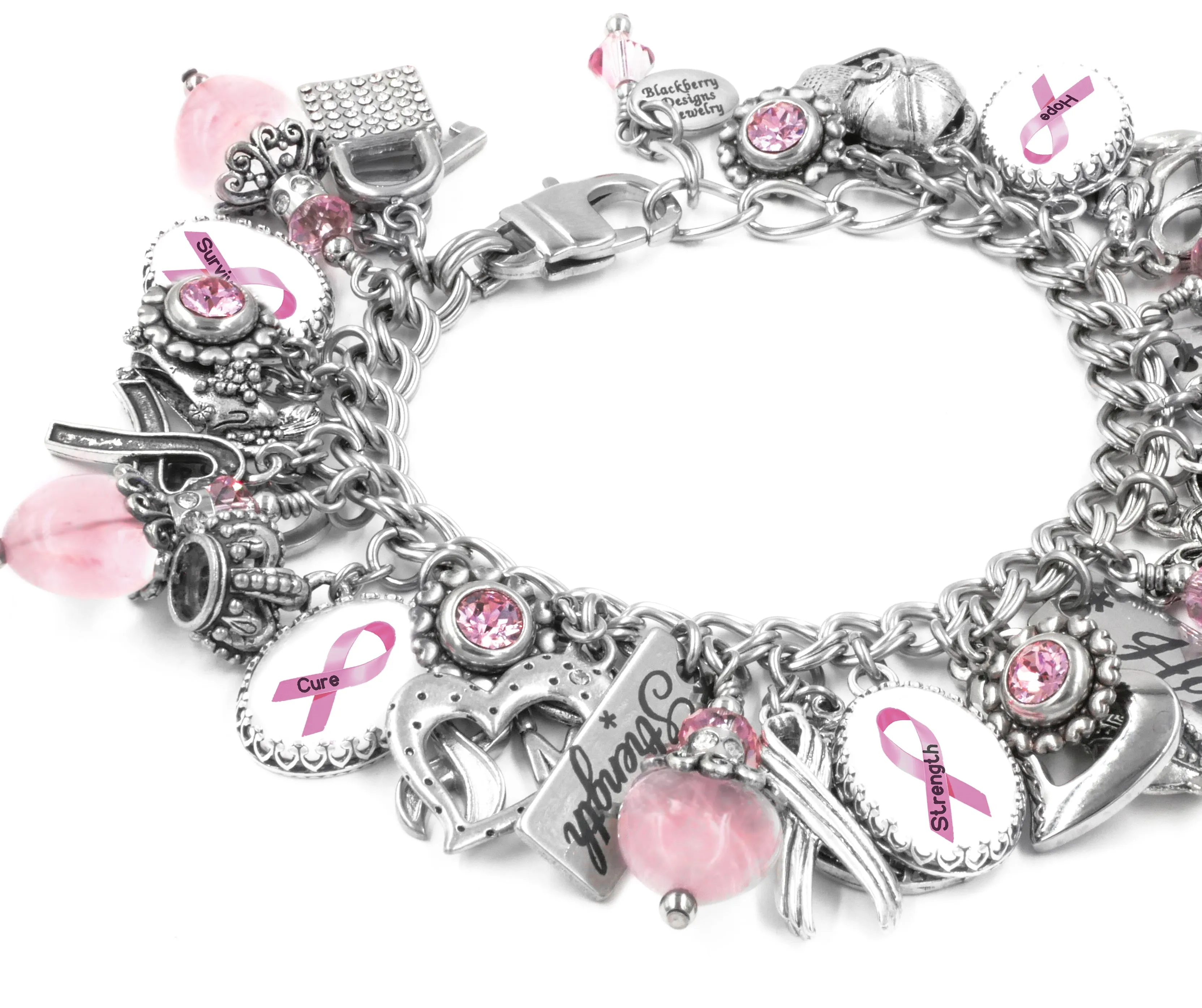 Pink Awareness Charm Bracelet