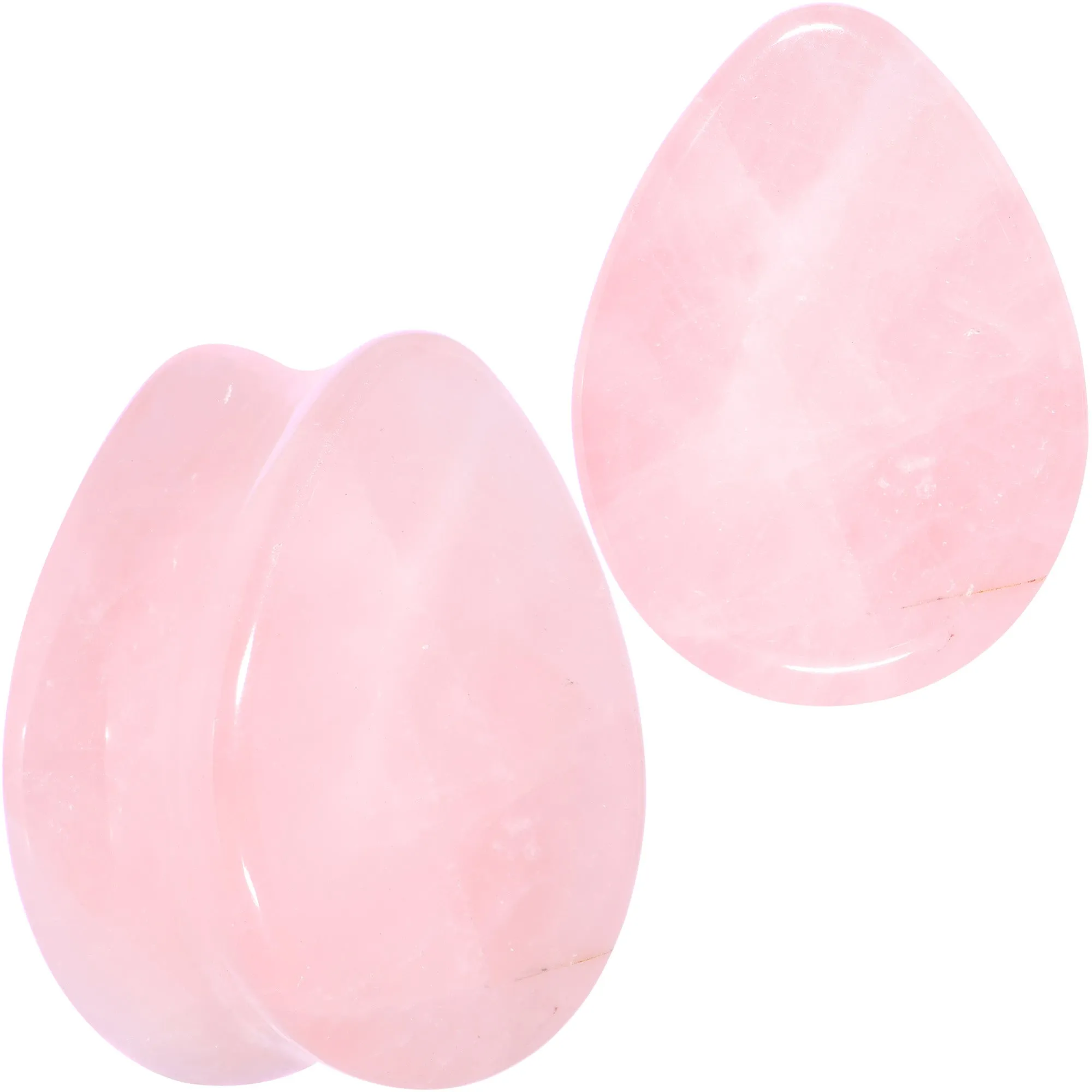 Pink Rose Quartz Drop Saddle Plug Set