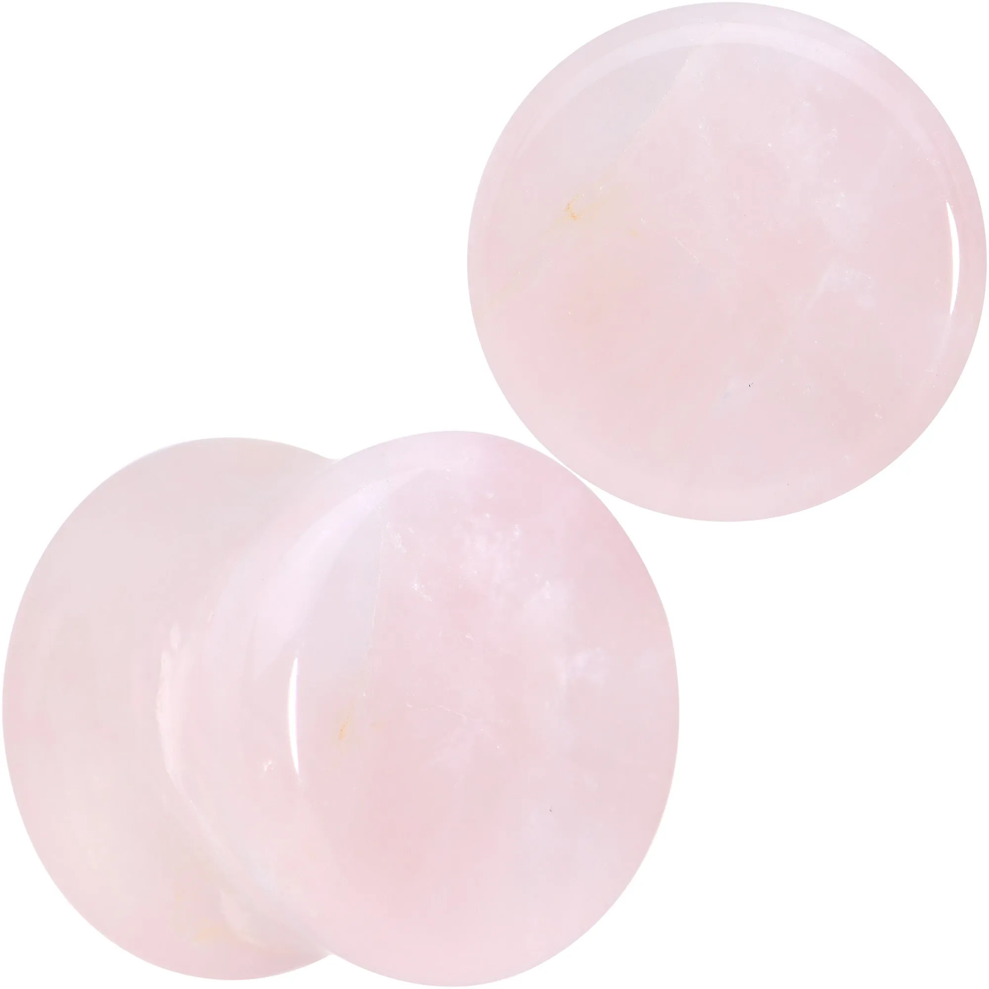 Pink Rose Quartz Round Double Flare Plug Set