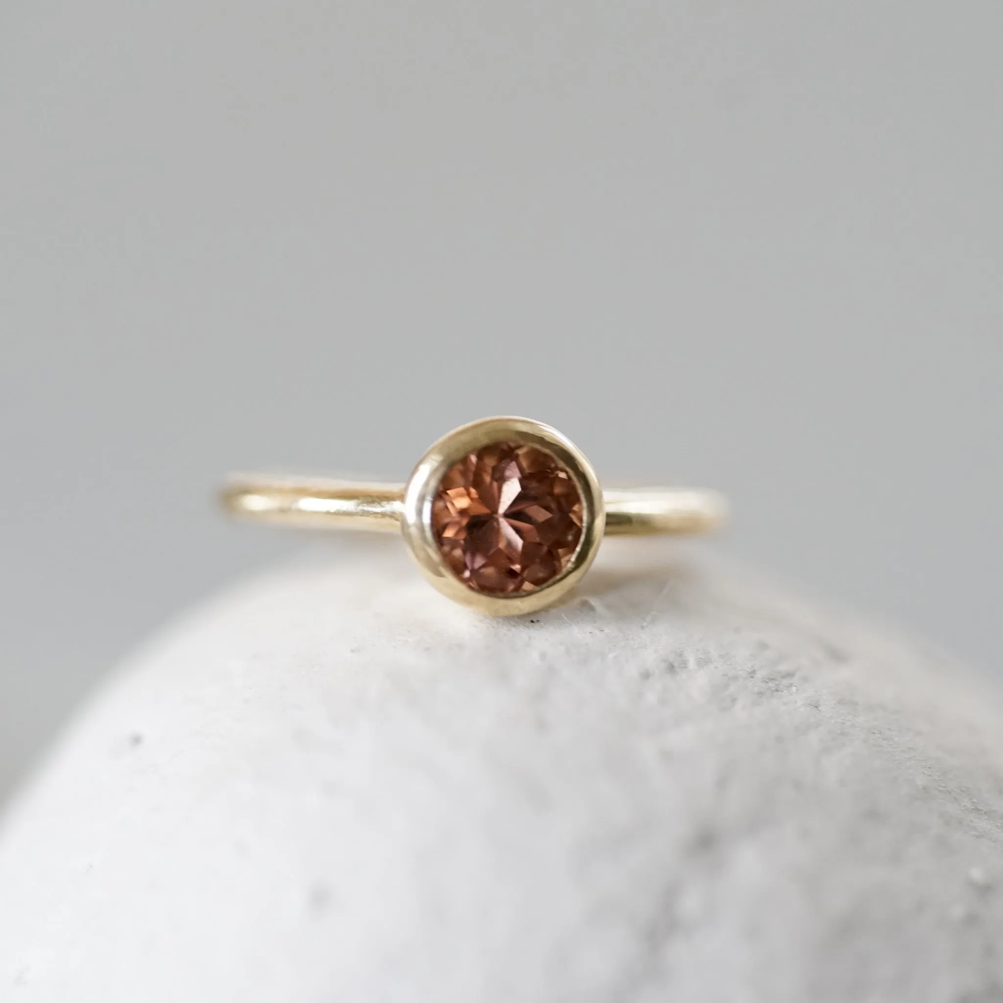 Pink tourmaline gold ear cuff