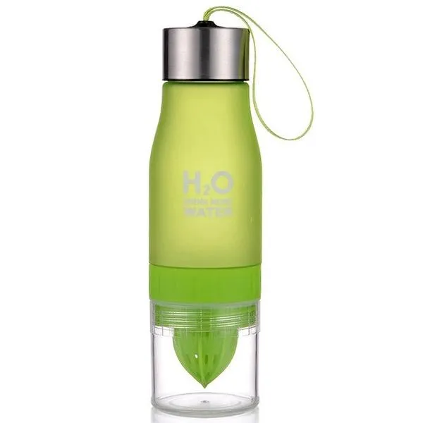 Plastic Infuser Water Bottle, 22 oz. - Stainless Steel Cap - 6 colors