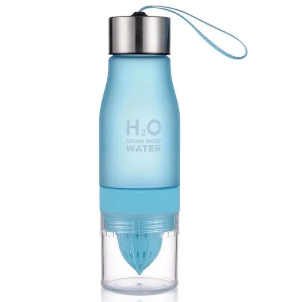 Plastic Infuser Water Bottle, 22 oz. - Stainless Steel Cap - 6 colors