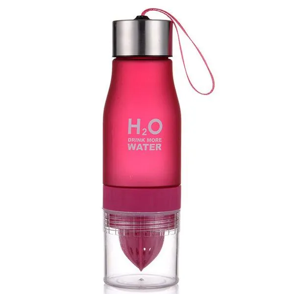 Plastic Infuser Water Bottle, 22 oz. - Stainless Steel Cap - 6 colors