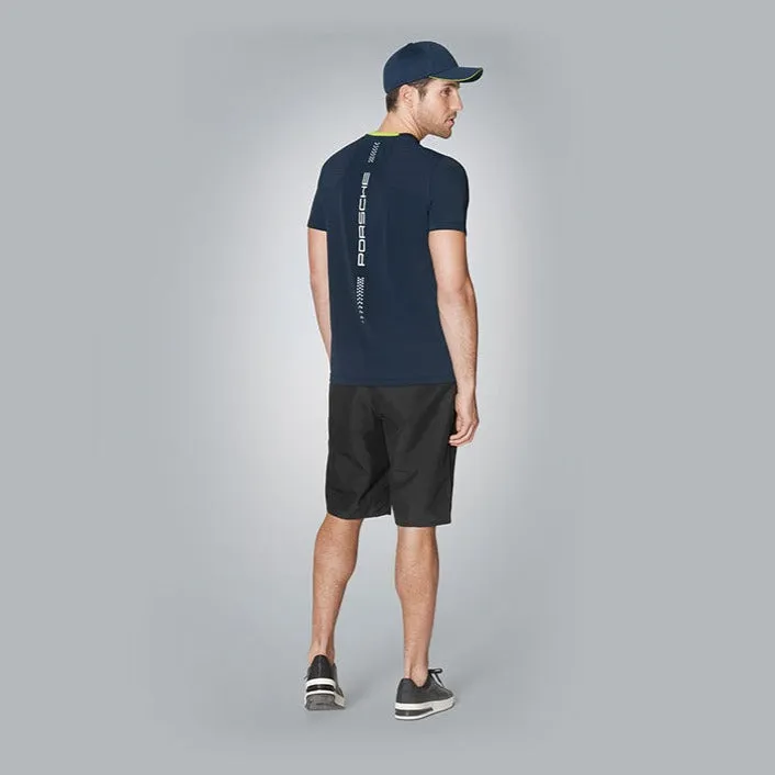 Porsche Men's T-shirt, dark blue/acid green - Sport