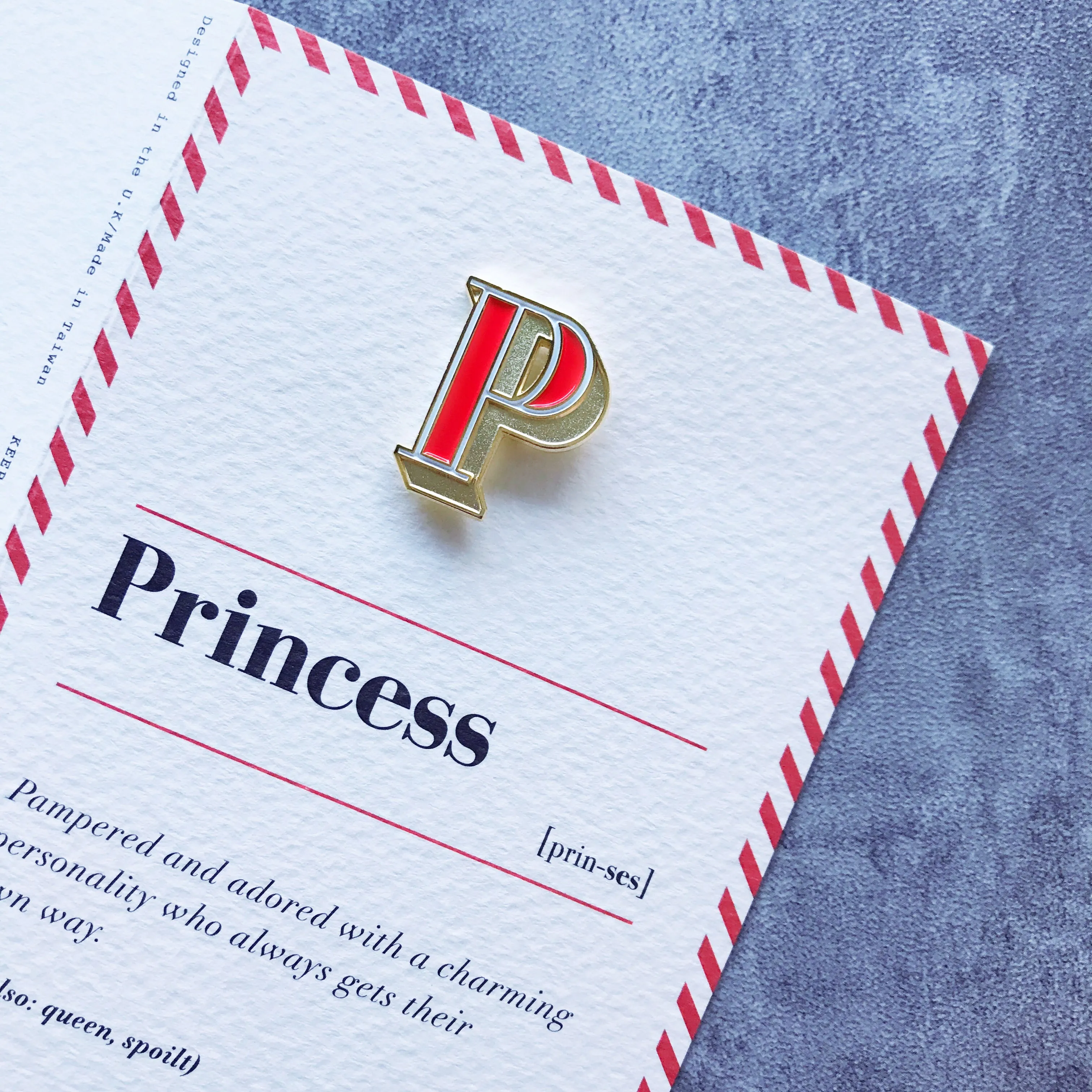 P/Princess Pin Badge and Card