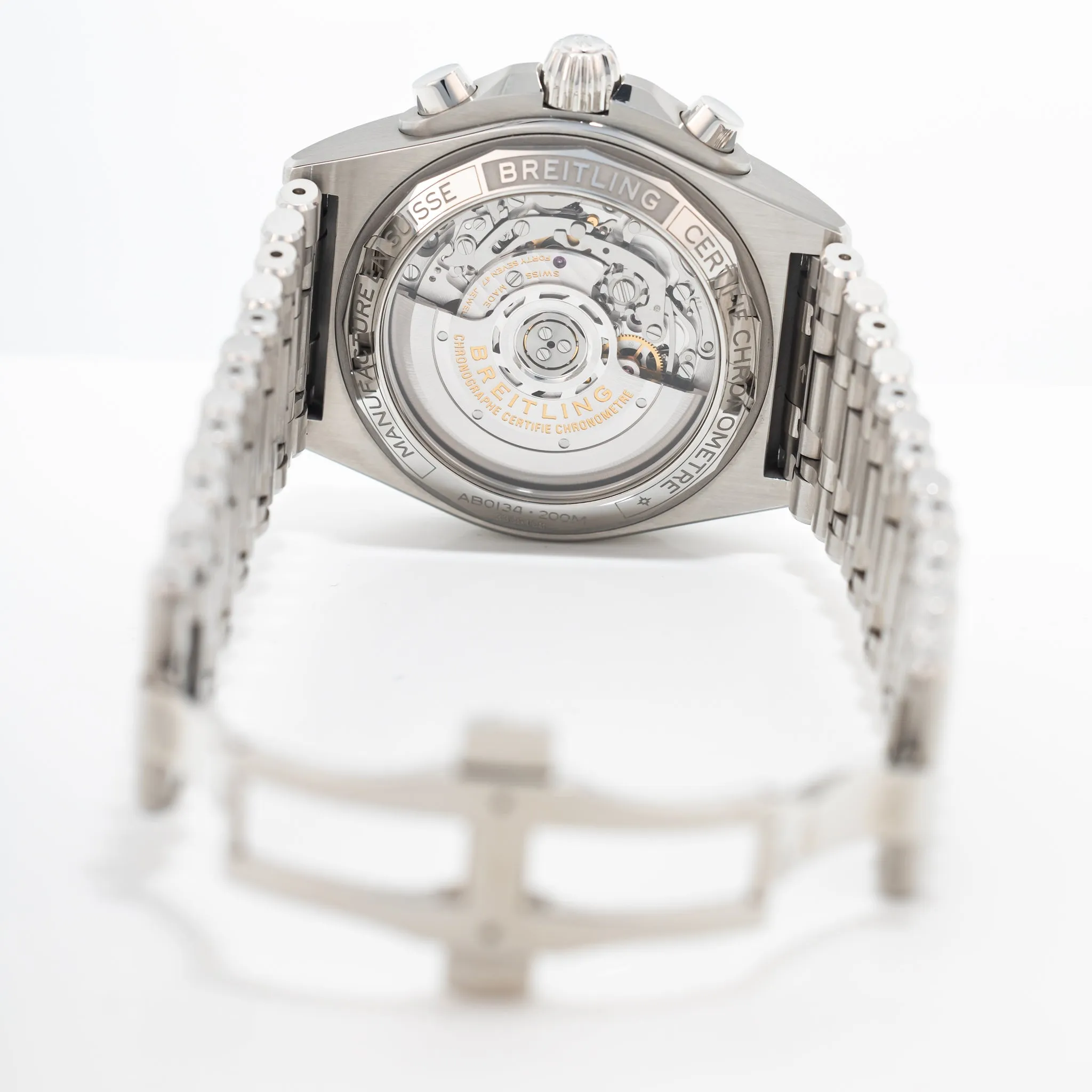 Pre-owned Breitling Chronomat B01 42 Stainless Steel Watch Copper AB0134101K1A1