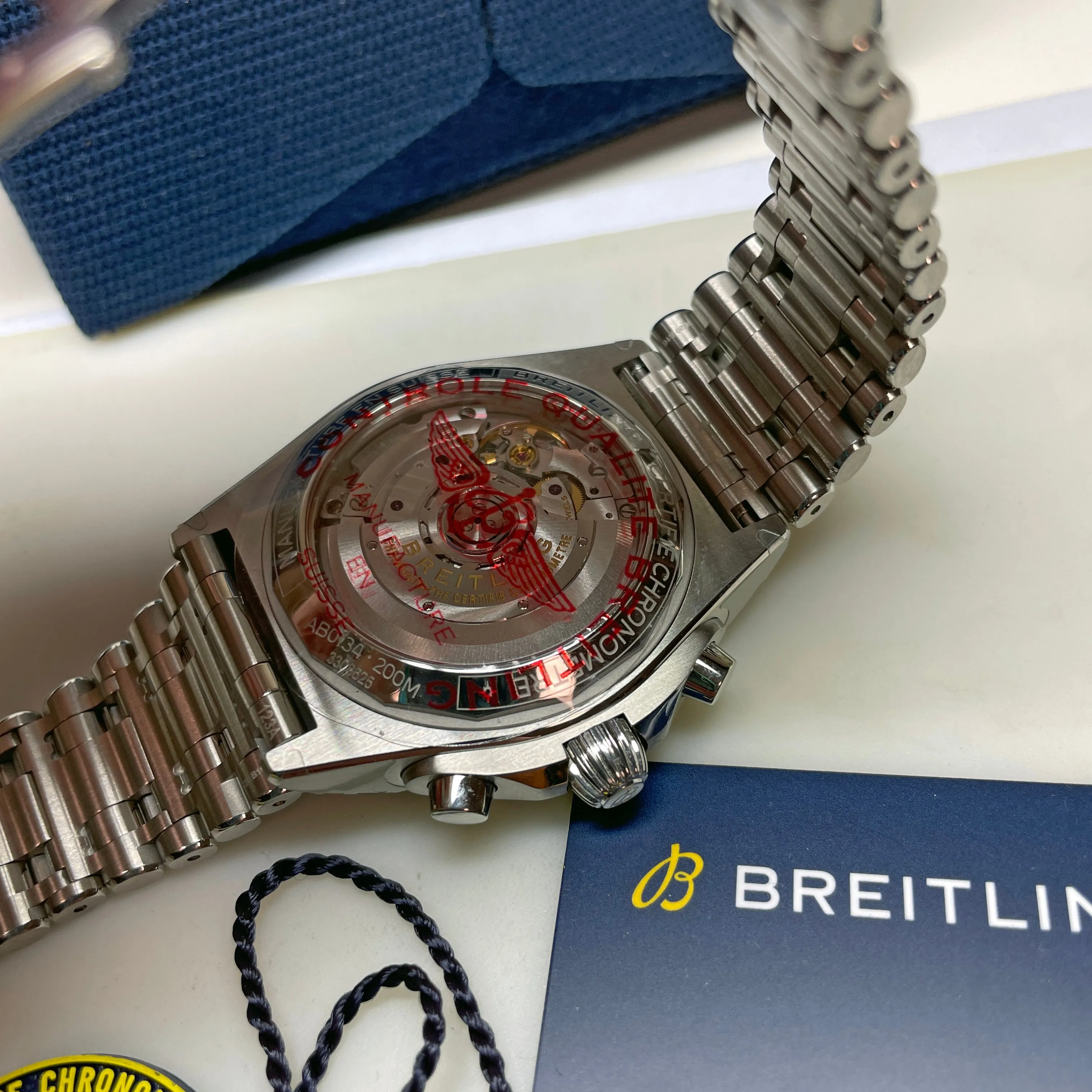 Pre-owned Breitling Chronomat B01 42 Stainless Steel Watch Copper AB0134101K1A1