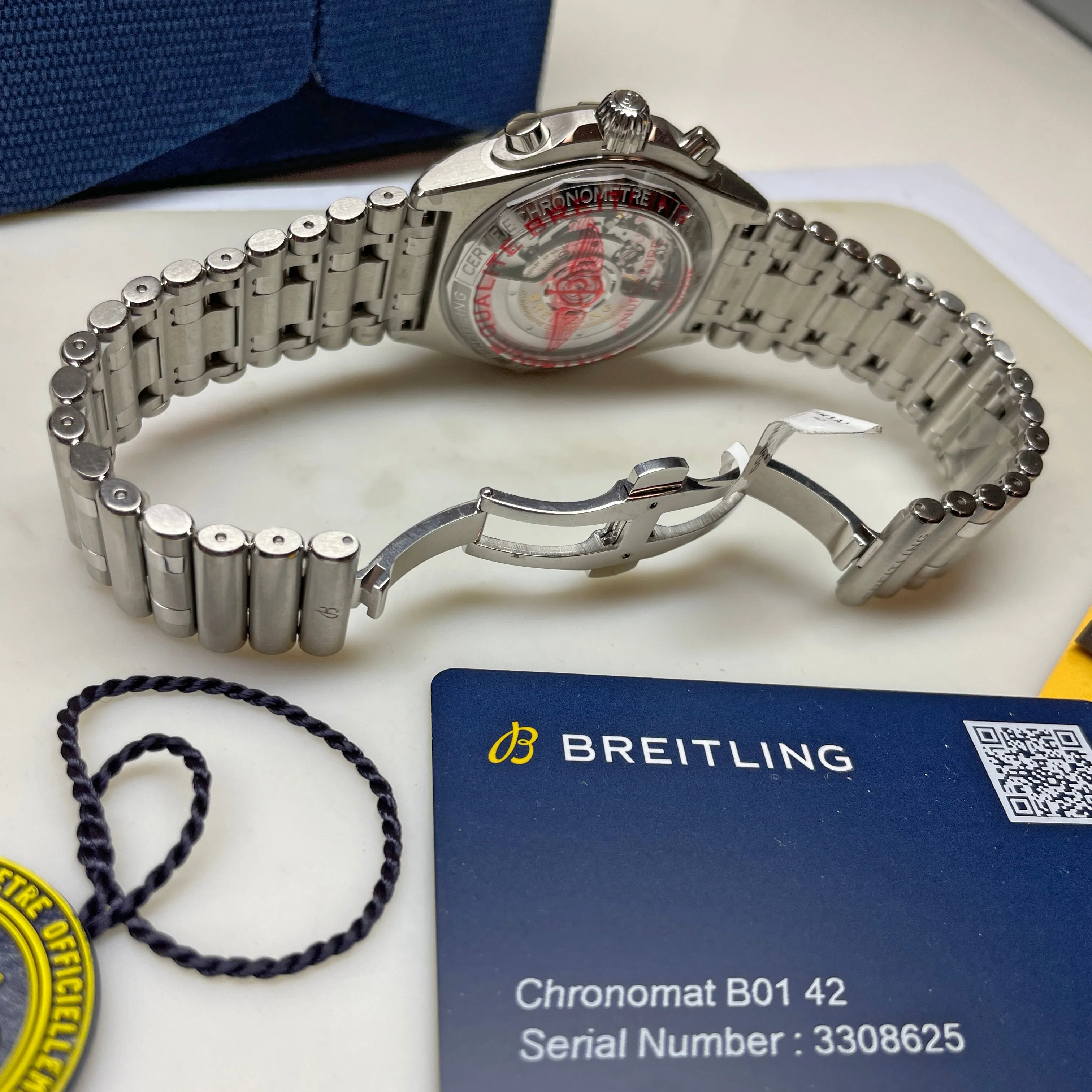 Pre-owned Breitling Chronomat B01 42 Stainless Steel Watch Copper AB0134101K1A1