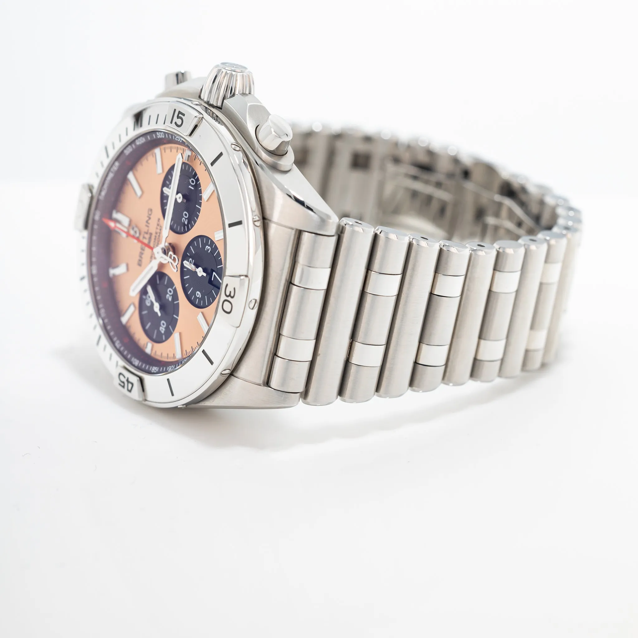 Pre-owned Breitling Chronomat B01 42 Stainless Steel Watch Copper AB0134101K1A1