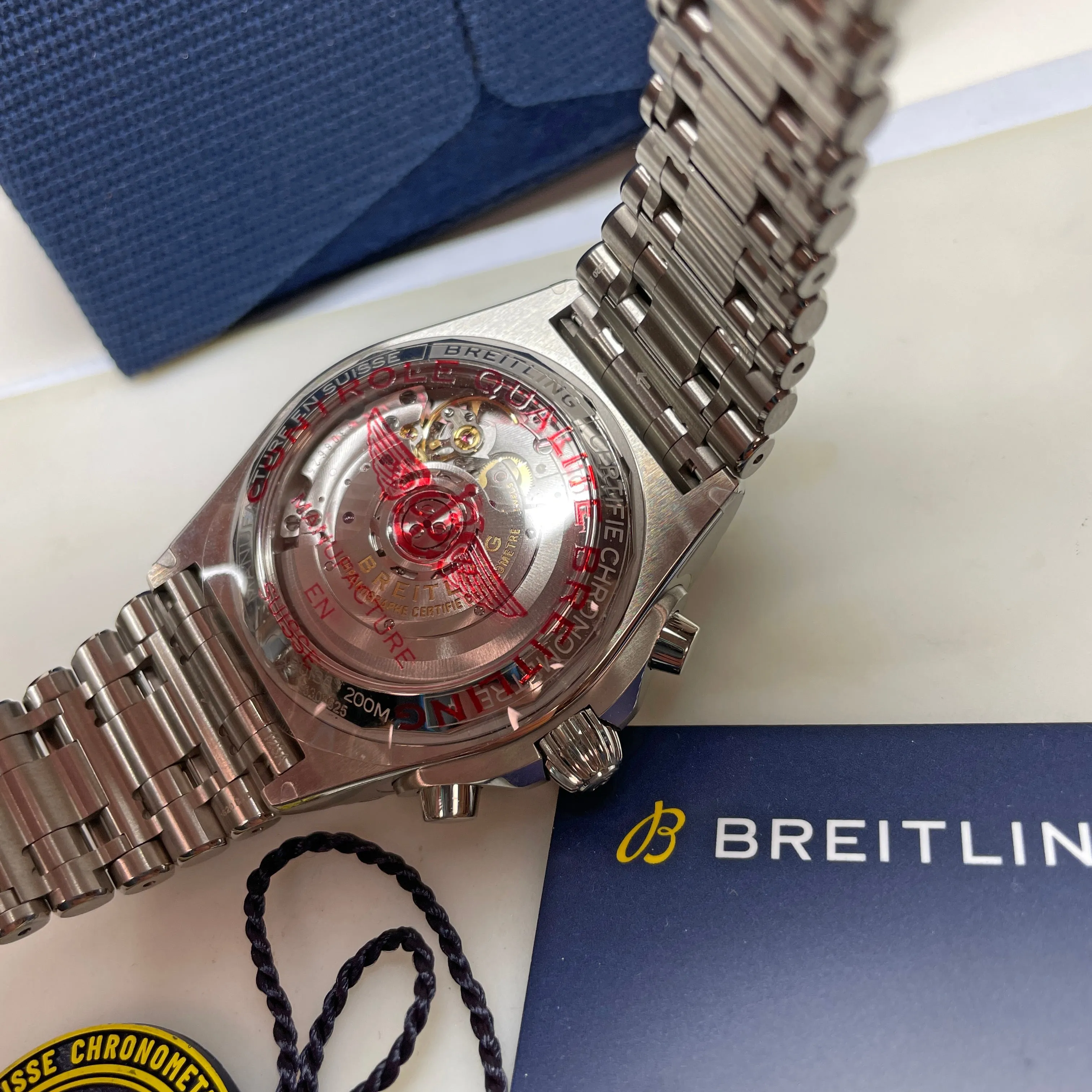 Pre-owned Breitling Chronomat B01 42 Stainless Steel Watch Copper AB0134101K1A1