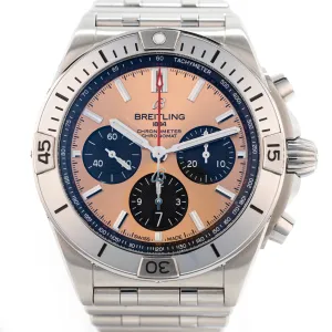 Pre-owned Breitling Chronomat B01 42 Stainless Steel Watch Copper AB0134101K1A1