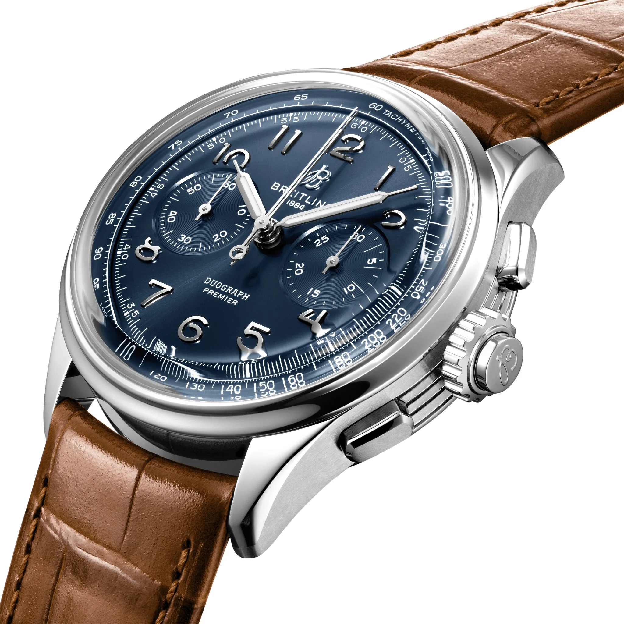 Pre-Owned Breitling Premier B15 Duograph Blue Leather 42mm AB1510171C1P1