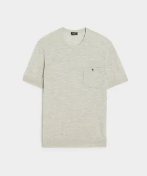 Premium Cashmere Pocket Tee in Graystone