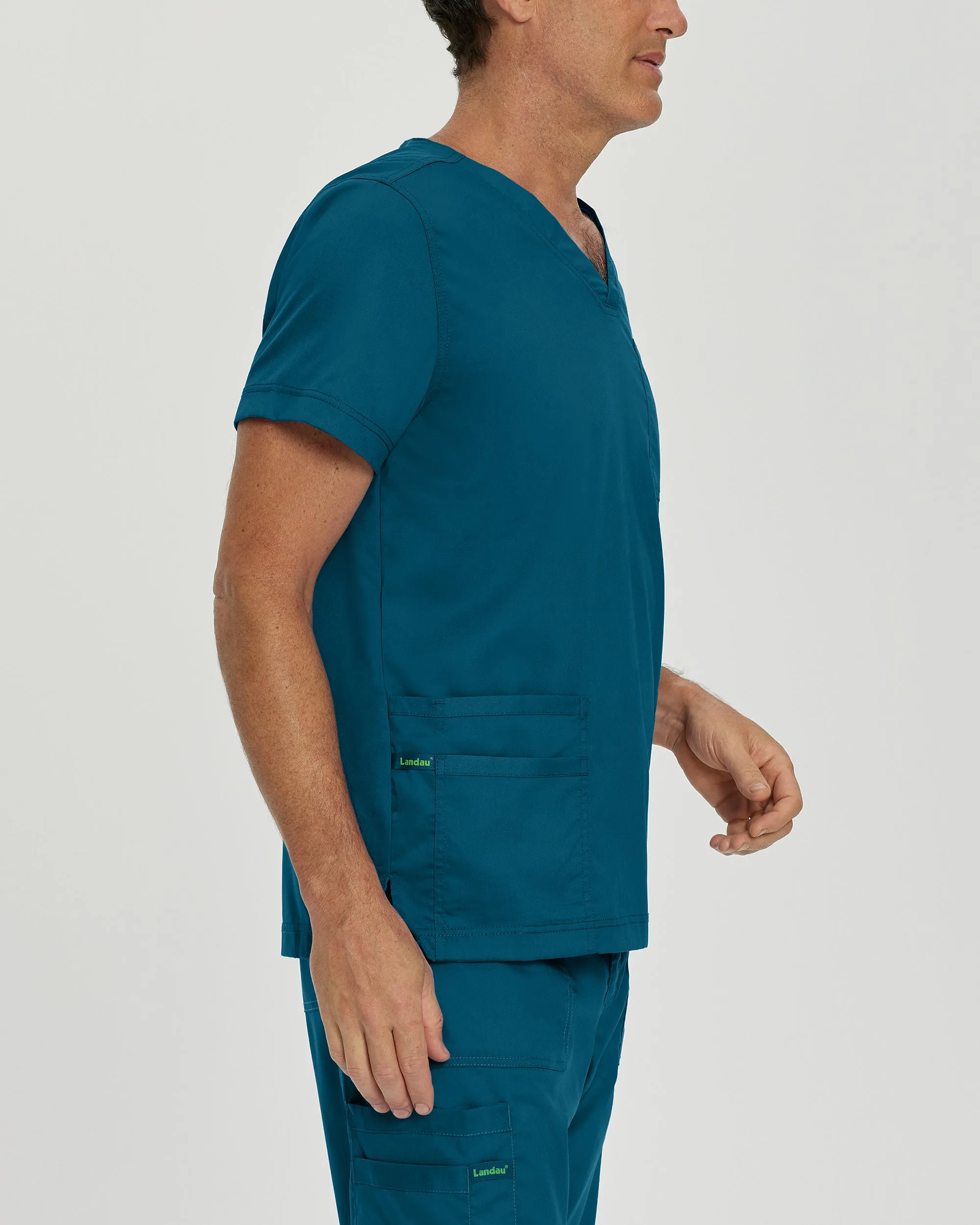ProFlex 4253 Men's 4 Pocket V Neck Scrub Top Caribbean