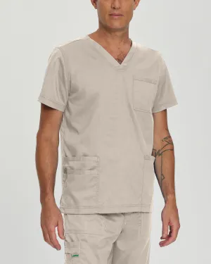 ProFlex 4253 Men's 4 Pocket V Neck Scrub Top Sandstone