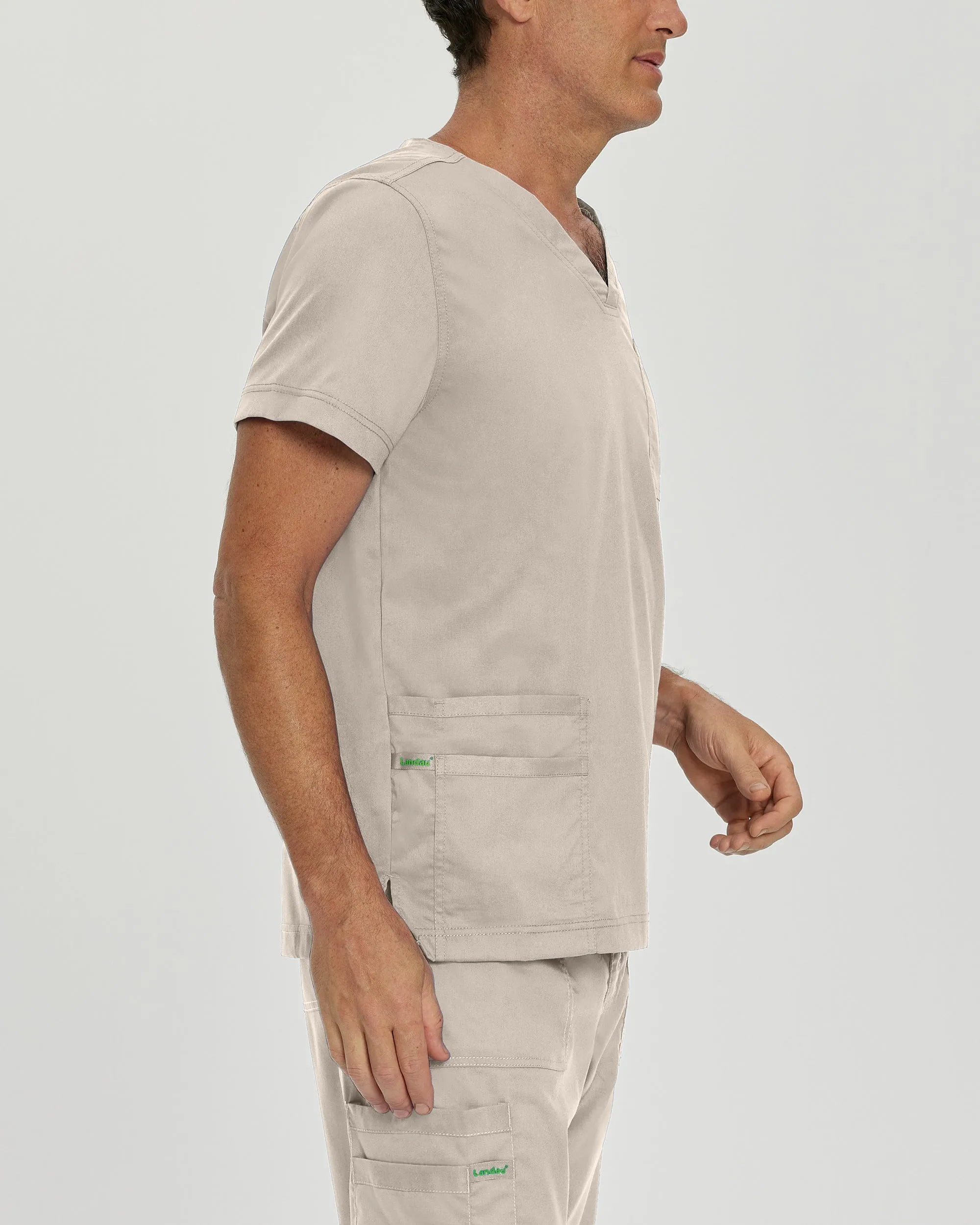 ProFlex 4253 Men's 4 Pocket V Neck Scrub Top Sandstone