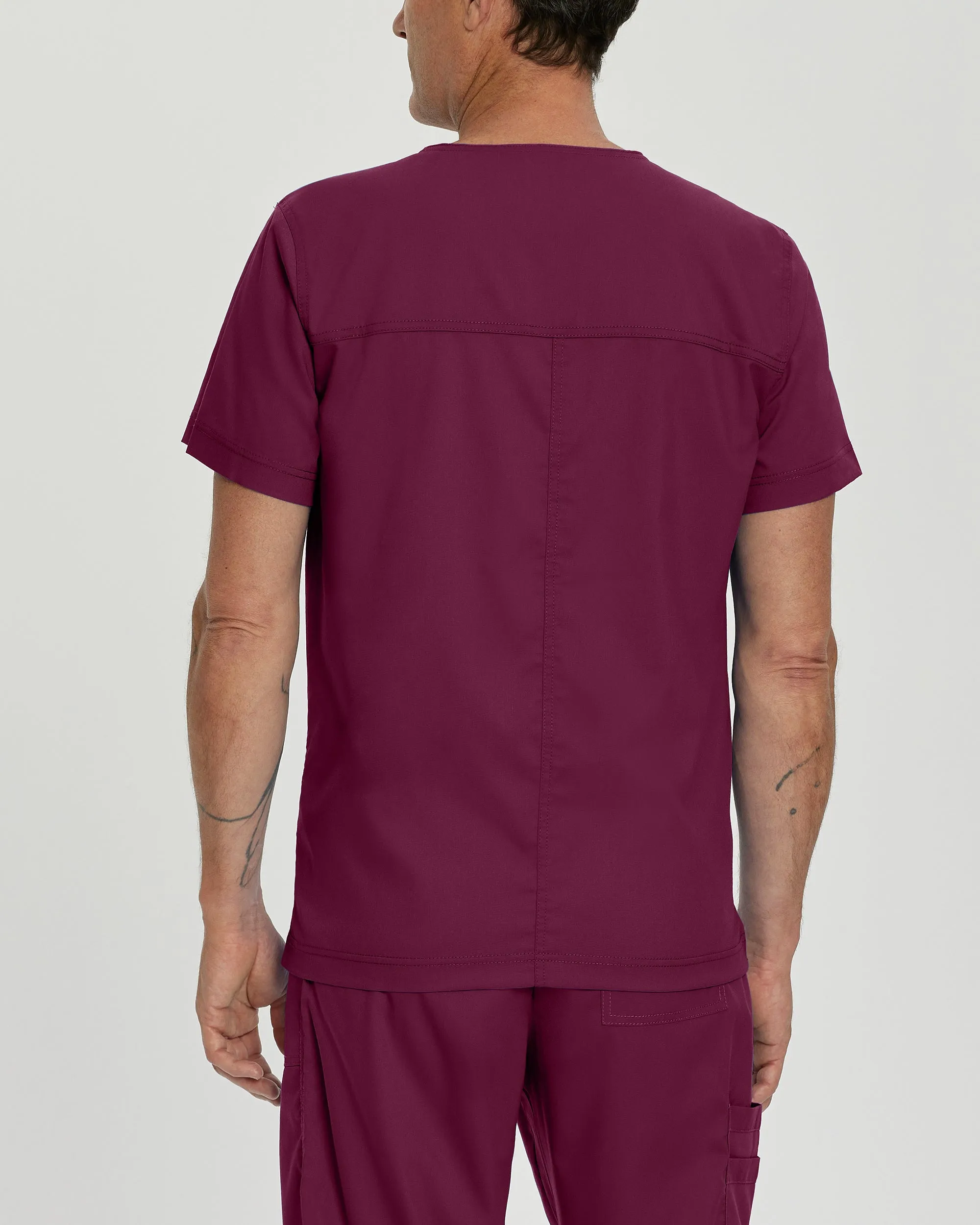 ProFlex 4253 Men's 4 Pocket V Neck Scrub Top Wine
