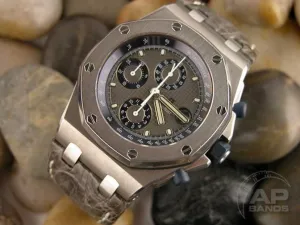 Prototipo Vintage Brown Grey Crocodile Leather Strap For Audemars Piguet Royal Oak Offshore