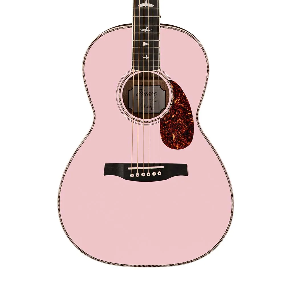 PRS Limited Edition SE Parlor P20E Acoustic-Electric Guitar w/ Bag, Pink Lotus