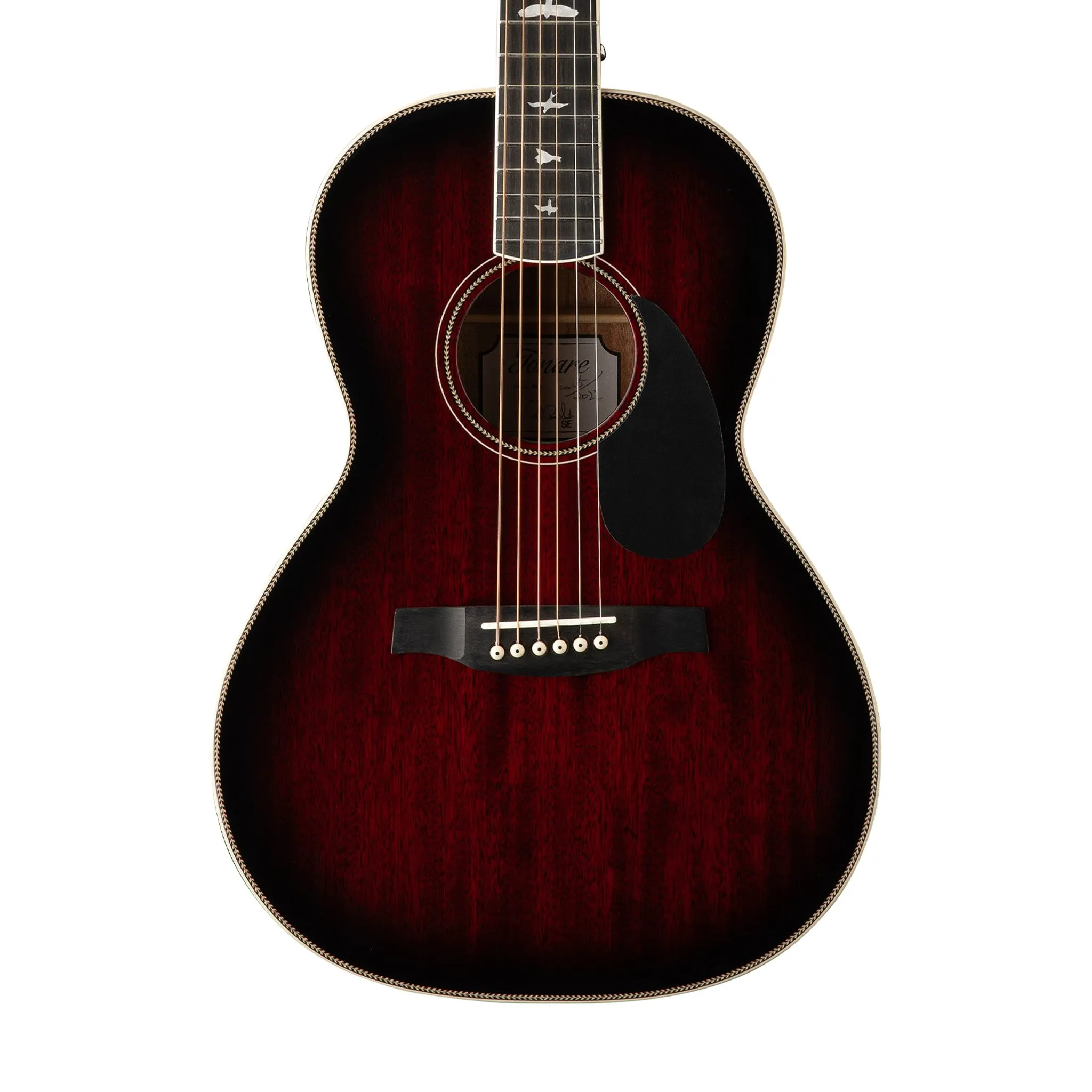 PRS SE P20E Parlor Acoustic-Electric Guitar, Fire Red Burst