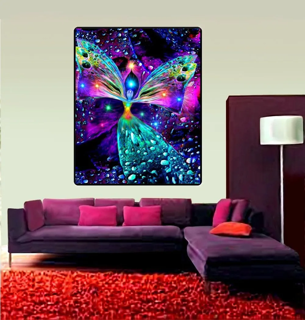 Psychedelic Chakra Angel Tapestry, Huge Fleece Wall Decor- "Bubbles of Clearing"
