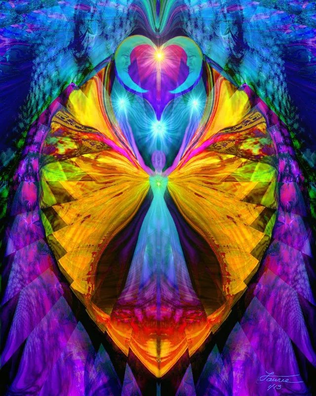 Psychedelic Chakra Art, Reiki Inspired Visionary Art - "Vision Quest"