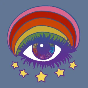 Psychedelic Eye Button Pin