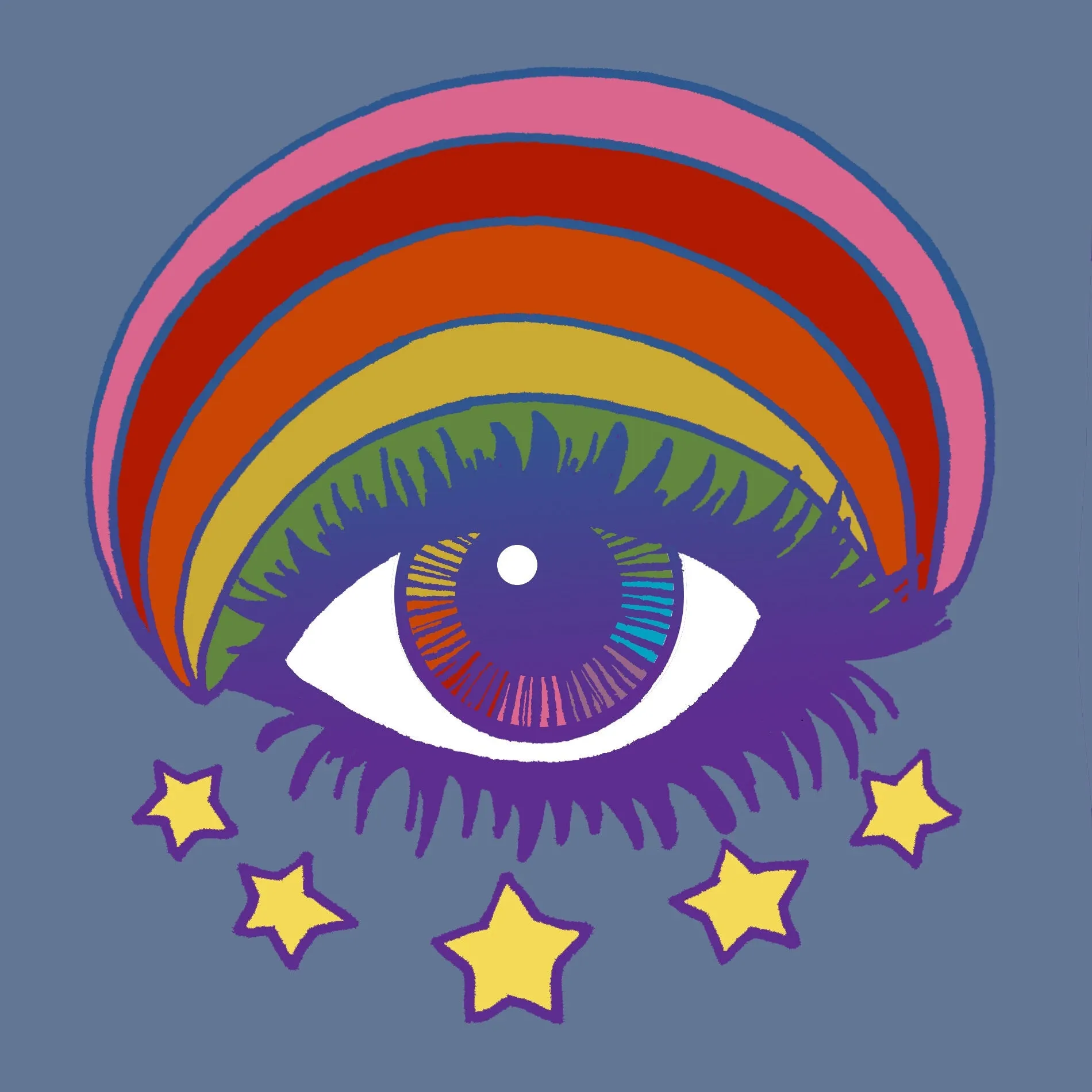 Psychedelic Eye Button Pin