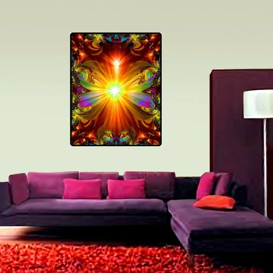 Psychedelic Tapestry Meditation Tapestry, Reiki Throw - "Light Being"