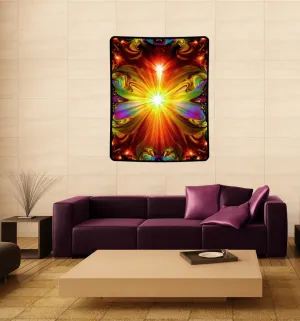 Psychedelic Tapestry Meditation Tapestry, Reiki Throw - "Light Being"
