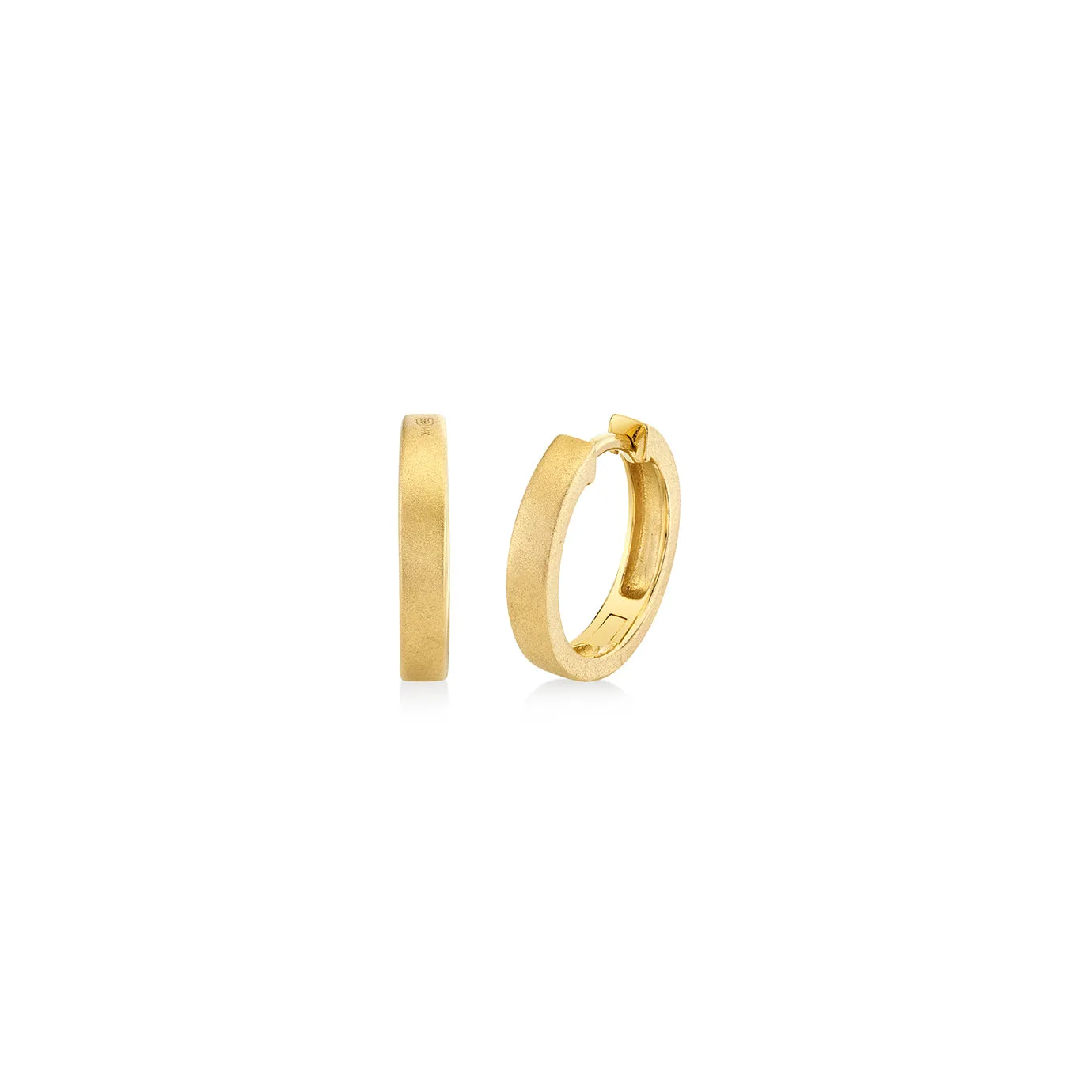 Pure Gold Satin Finish Huggie Hoops