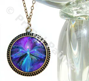 Purple Angel Necklace, Third Eye Chakra Jewelry, Reiki Energy Art - "The Seer"