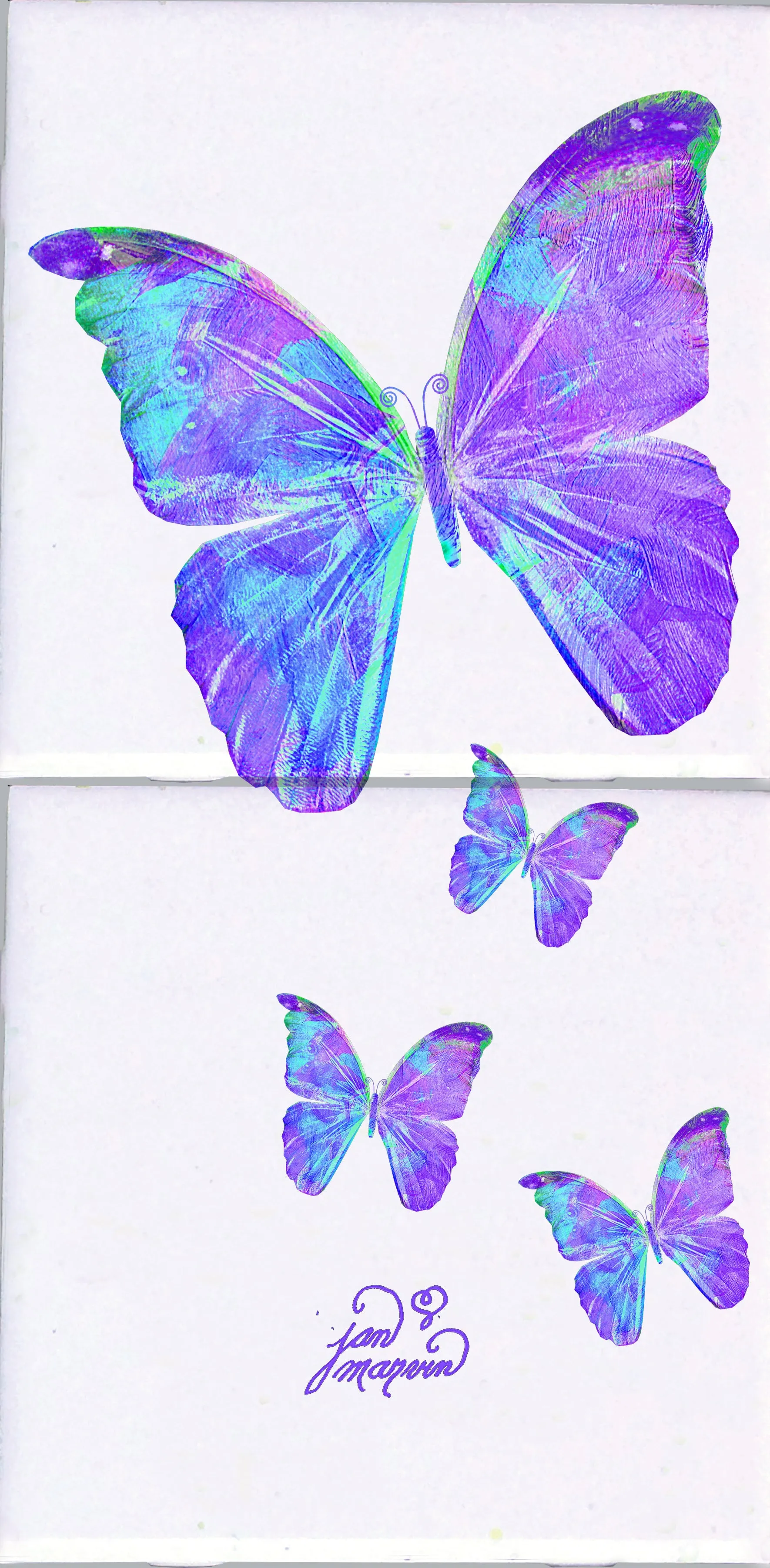 Purple Butterflies White Tile Mural, High Quality (won't fade), Indoor or Outdoor, Beach Wall Tiles, Backsplash, Shower, Mosaic
