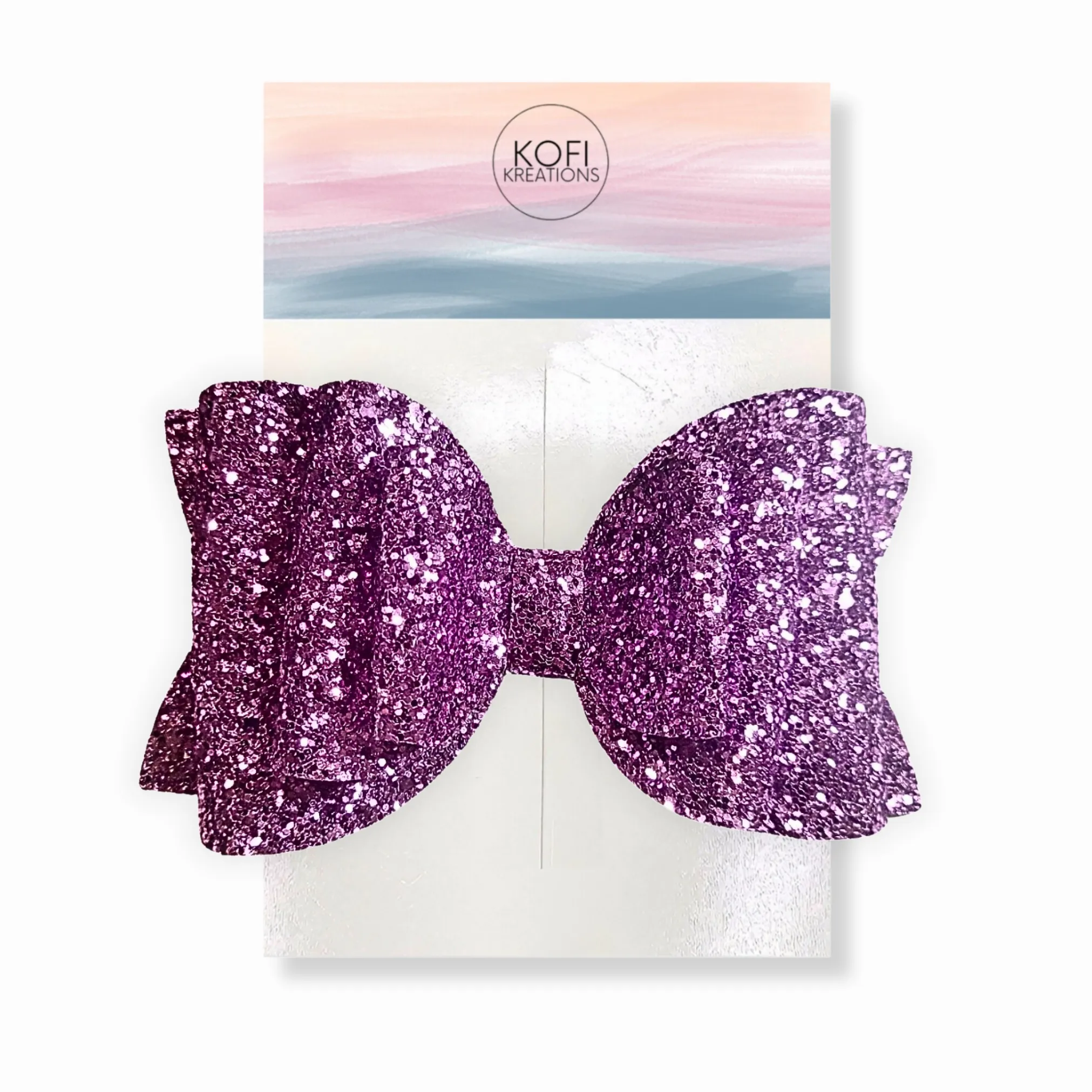 Purple Josie Glitter Hair Bow