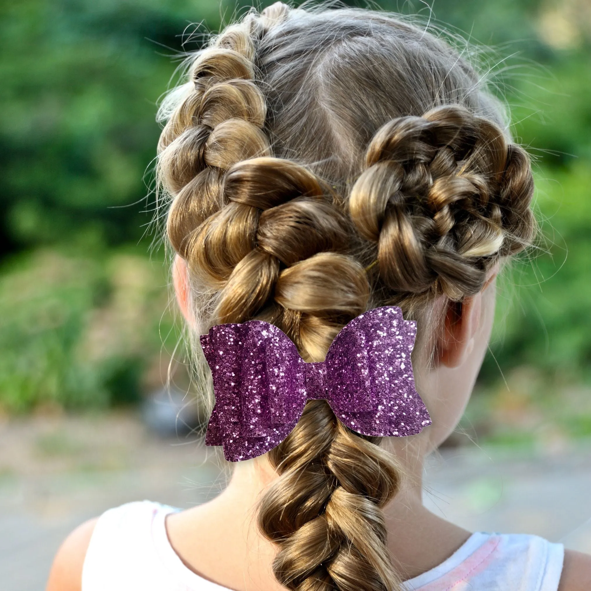 Purple Josie Glitter Hair Bow