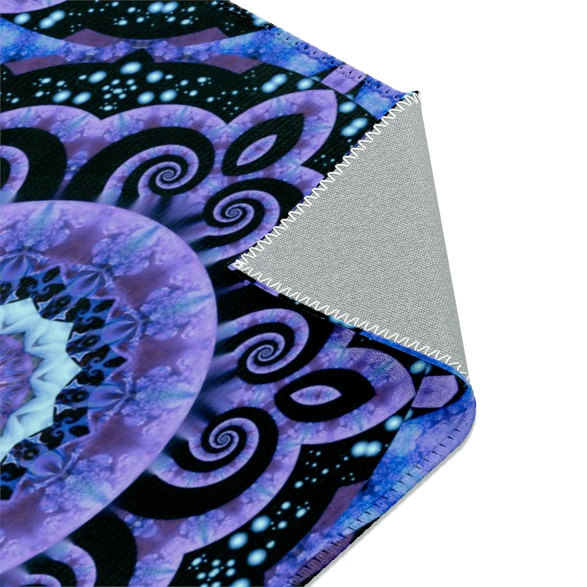 Purple Mandala Area Rug, Unique Bath or Doormat, Purple Swirl Mandala Art