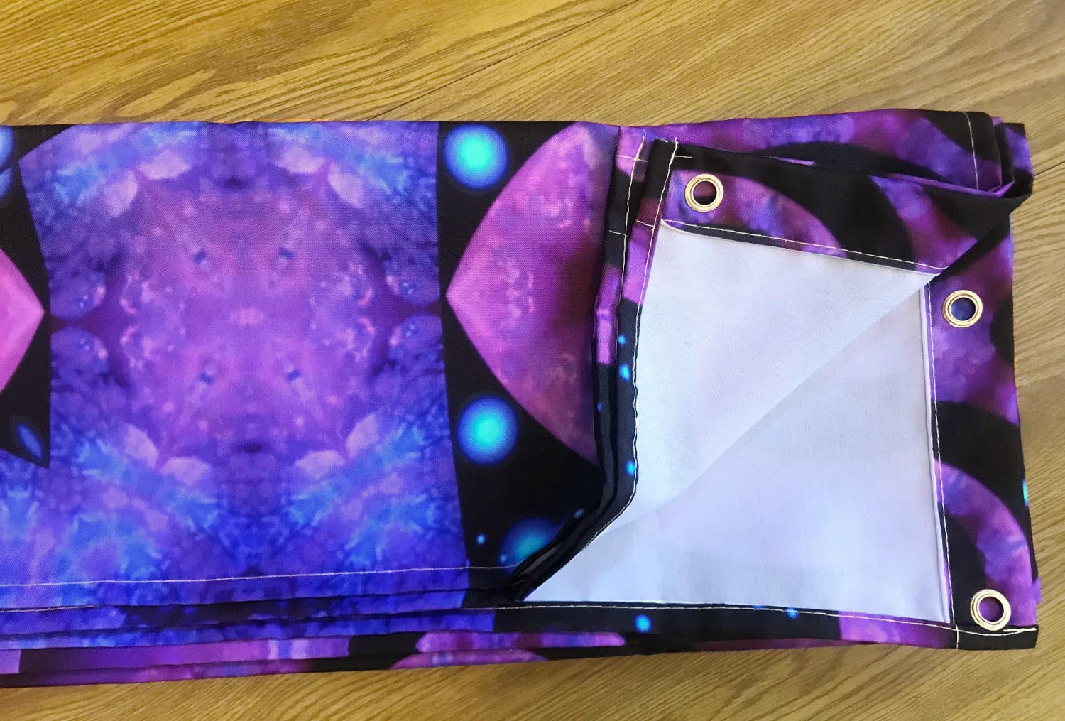 Purple Mandala Shower Curtain, Original Art Bathroom Decor - "Third Eye Spiral"