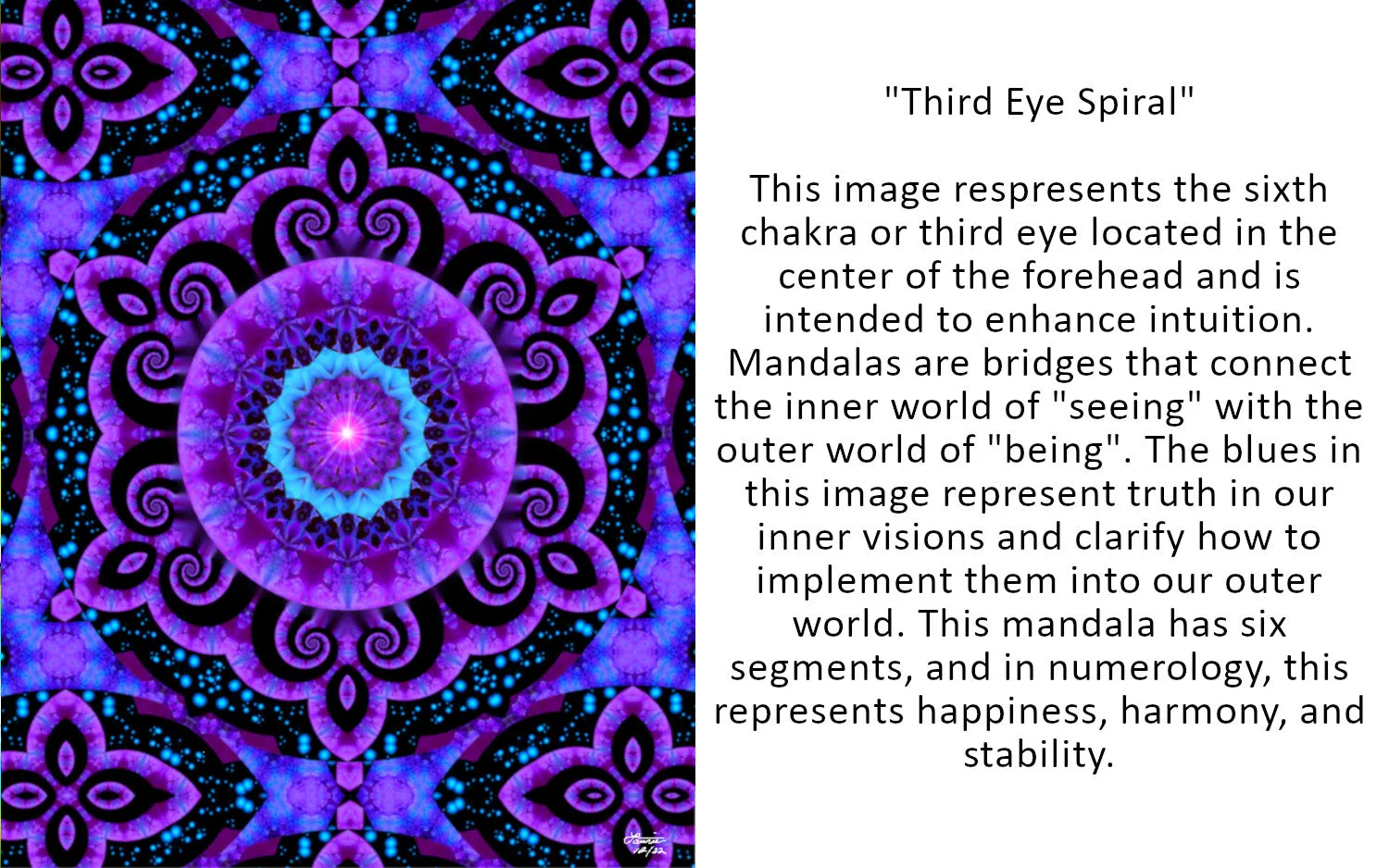 Purple Mandala Shower Curtain, Original Art Bathroom Decor - "Third Eye Spiral"
