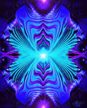 Purple Teal Abstract Art Print, Geometric Design, Metaphysical Art by Primal Painter - "Intuitive Truth"