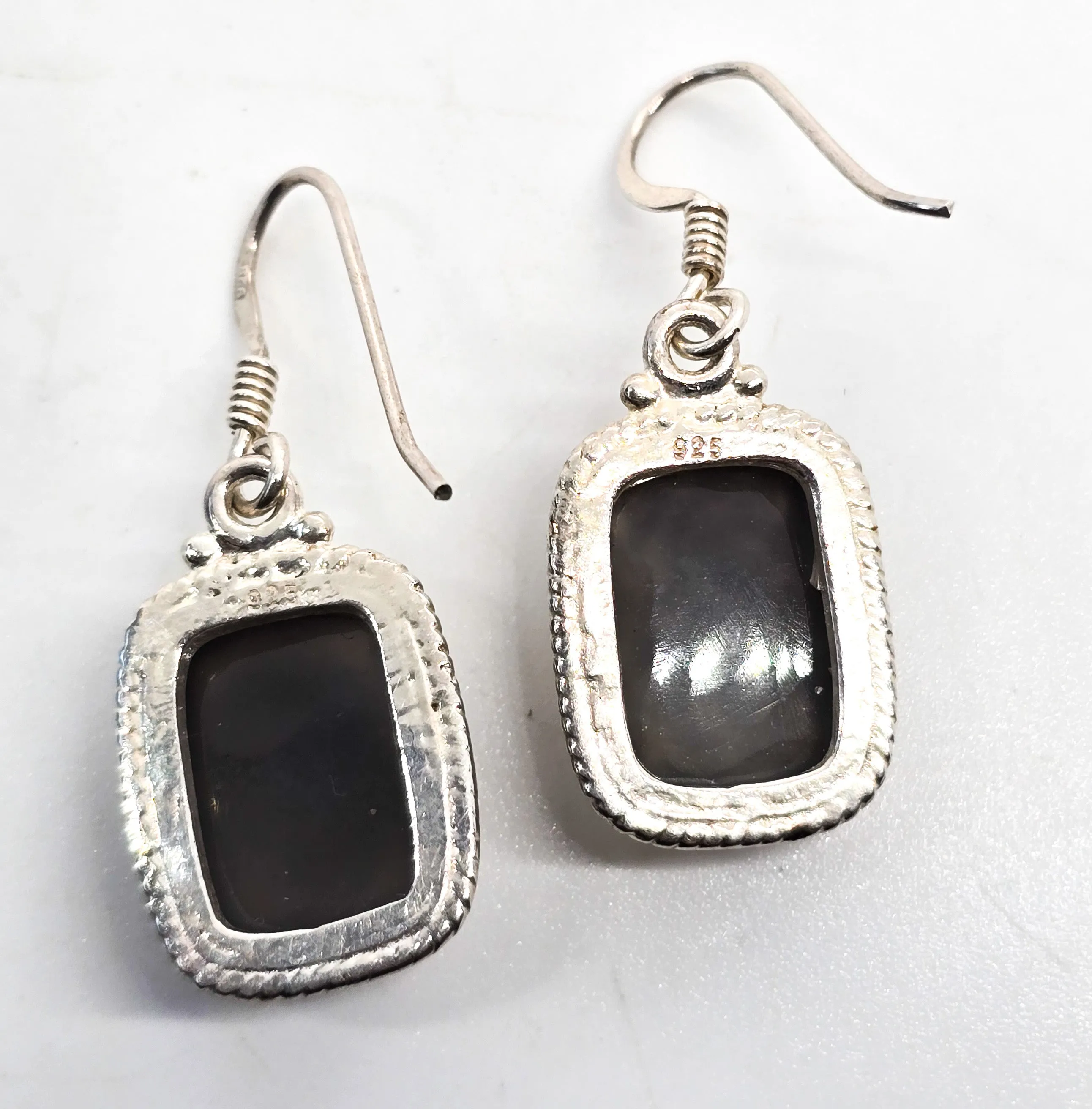 Purple Titanium Aura Druzy quartz gemstone sterling silver drop earrings