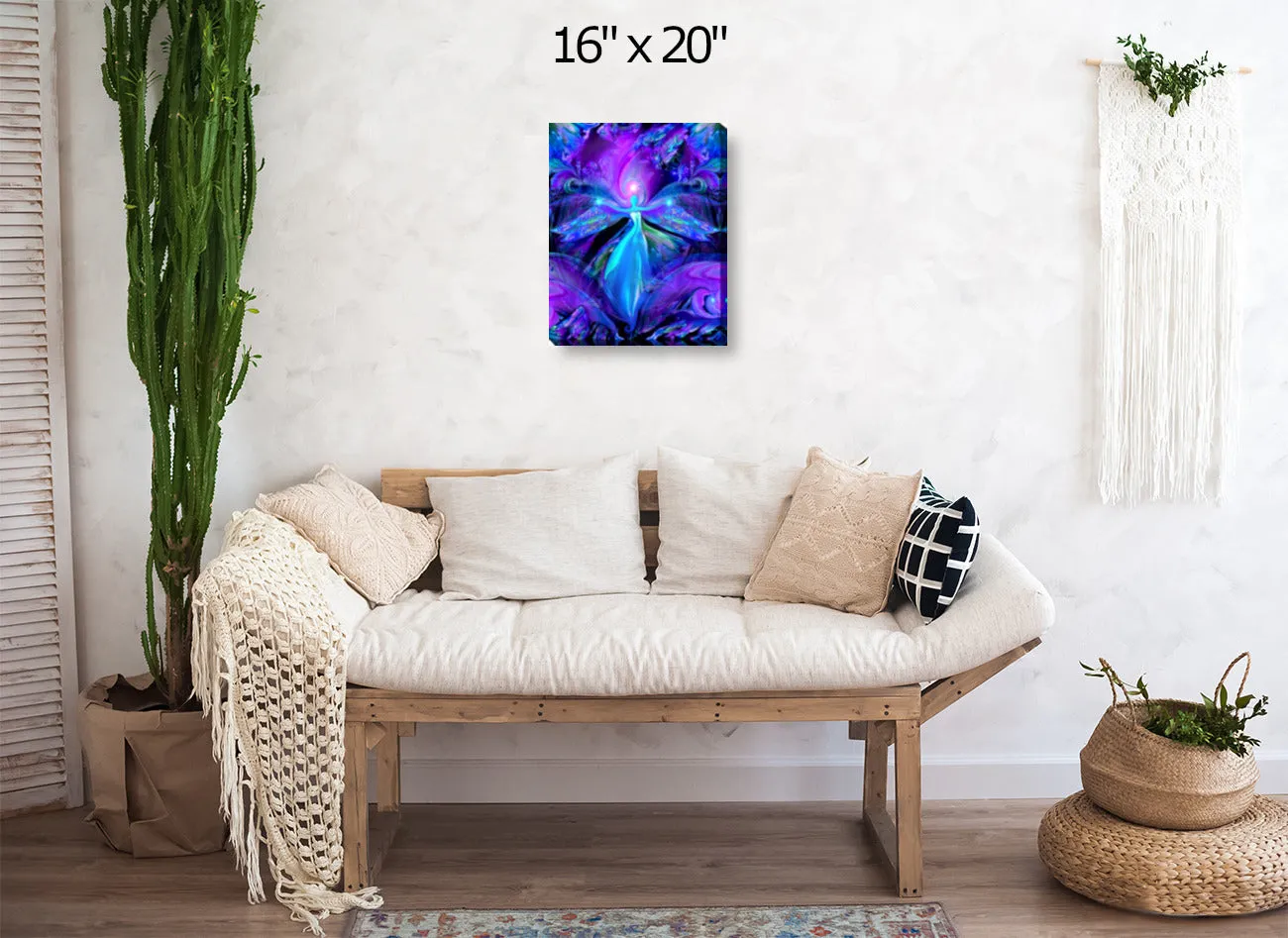 Purple Wall Decor, Stretched Canvas Art Print, Third Eye Chakra Art - "The Seer"