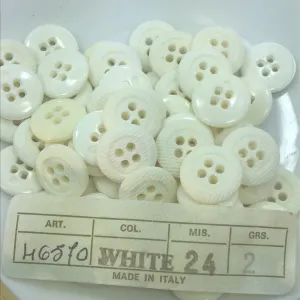 QUALITY 5/8" Off-White Buttons ITALIAN Vintage Sewing Button for Clothing / Coat & Jacket Buttons / Designer Decorative Buttons 612