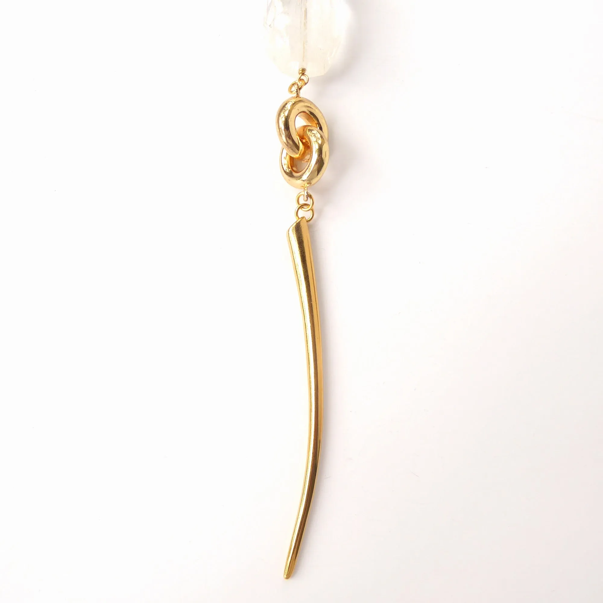 Quartz infinity knot necklace