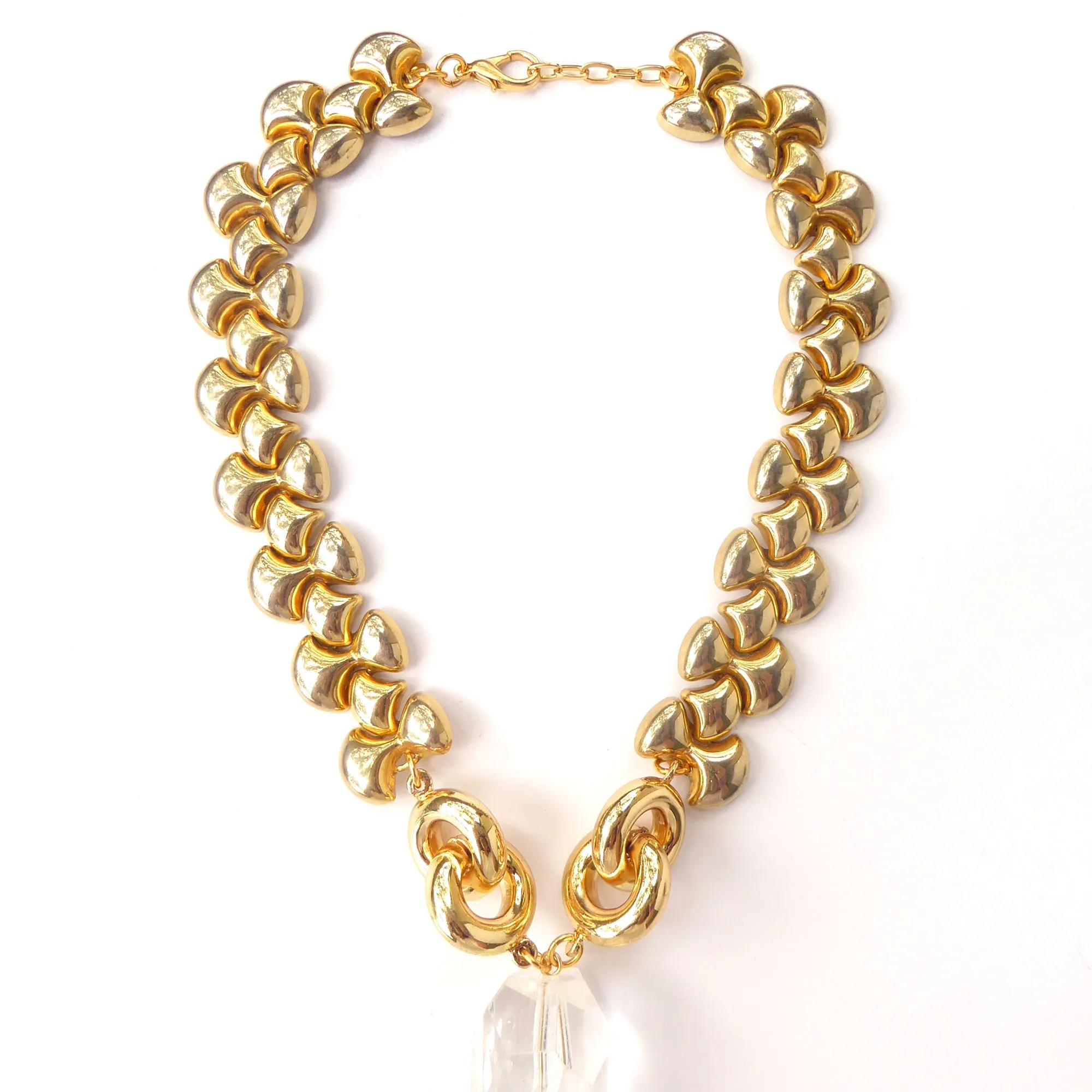 Quartz infinity knot necklace