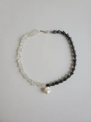 Quartz, Jasper and Pearl choker