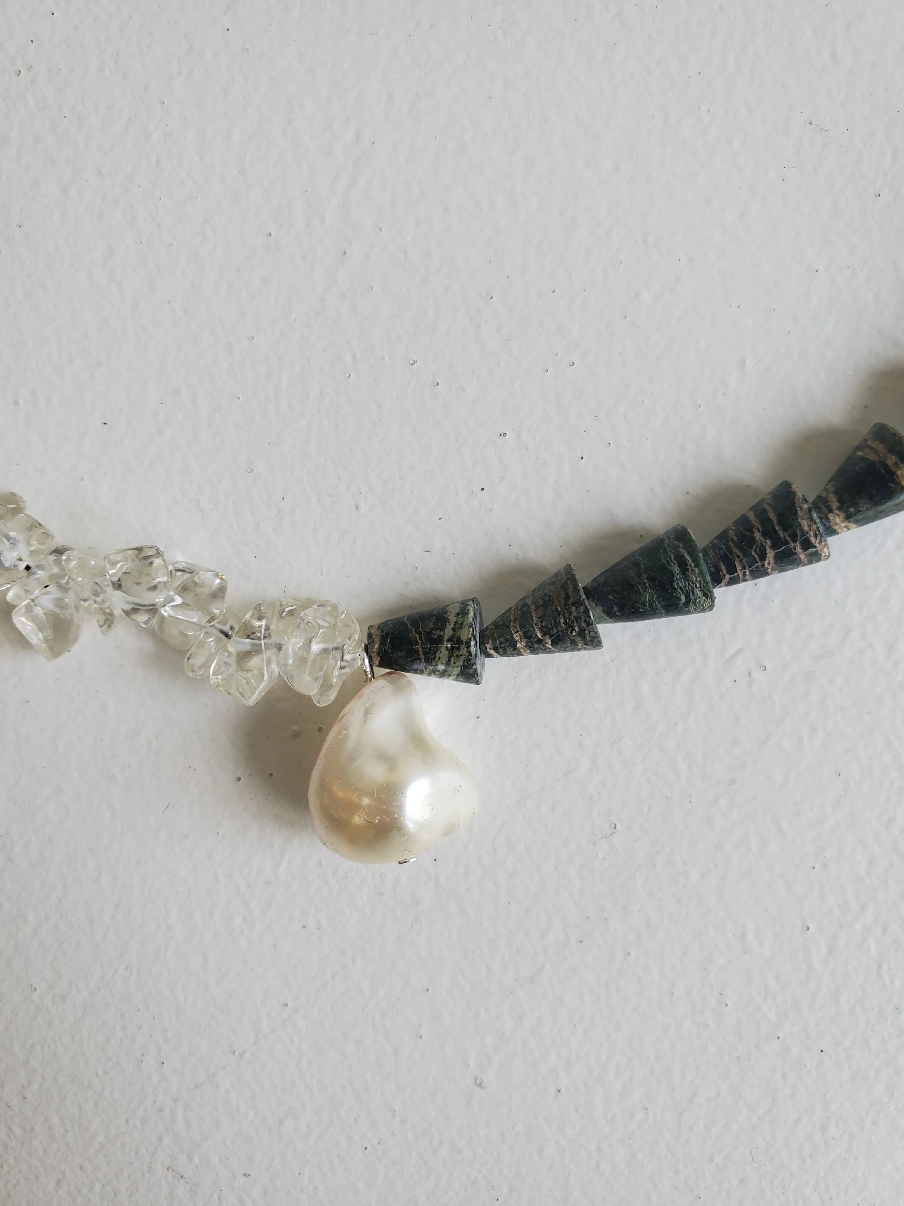 Quartz, Jasper and Pearl choker